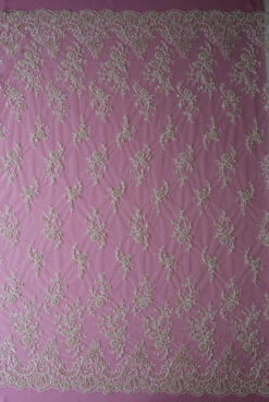 Ivory Beaded Lace - Jessica -Bridal Fabric Shop ivory beaded lace jessica full width
