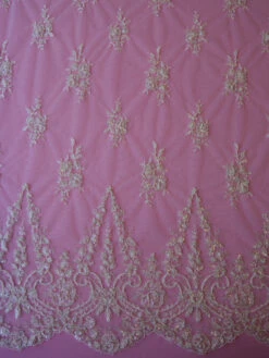 Ivory Beaded Lace - Lauren -Bridal Fabric Shop ivory beaded lace lauren 2