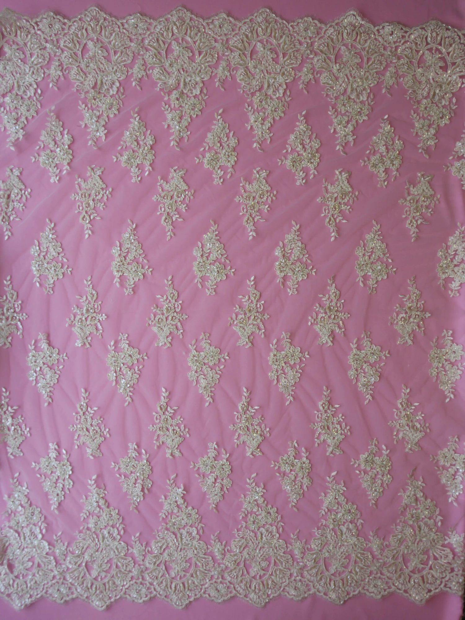 Ivory Corded & Beaded Lace - Madeleine 6 Ivory Corded & Beaded Lace - Madeleine - Image 6