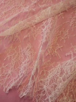 Ivory Chantilly Lace - Francesca -Bridal Fabric Shop ivory chantilly lace francesca close up 2