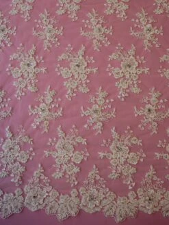 Ivory Beaded And Corded Lace - Chelsea -Bridal Fabric Shop ivory corded and beaded lace chelsea