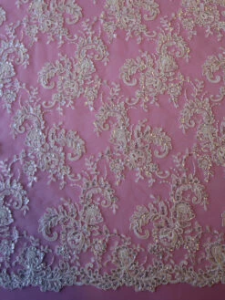Ivory Beaded Lace - Anoushka -Bridal Fabric Shop ivory corded and sequinned lace anoushka