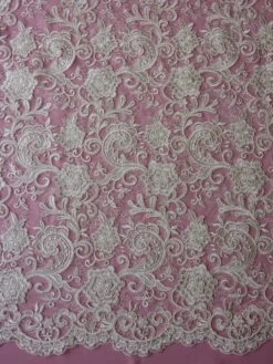Ivory Corded Lace - Eden -Bridal Fabric Shop ivory corded lace eden 2