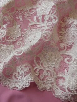 Ivory Corded Lace - Eden -Bridal Fabric Shop ivory corded lace eden close up 2