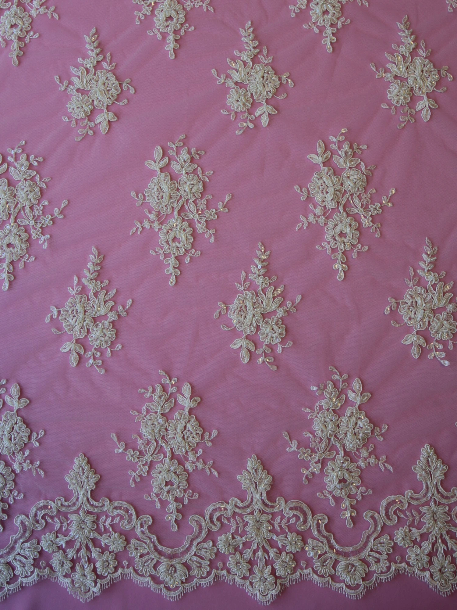 Ivory Beaded Lace - Sophia 3 Ivory Beaded Lace - Sophia - Image 3