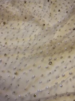Champagne Diamanté & Beaded Tulle - Zola 12 Champagne Diamanté & Beaded Tulle - Zola -Bridal Fabric Shop ivory diamant and beaded tulle zola