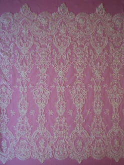 Ivory Beaded Lace - Bella -Bridal Fabric Shop ivory embroidered lace bella full width