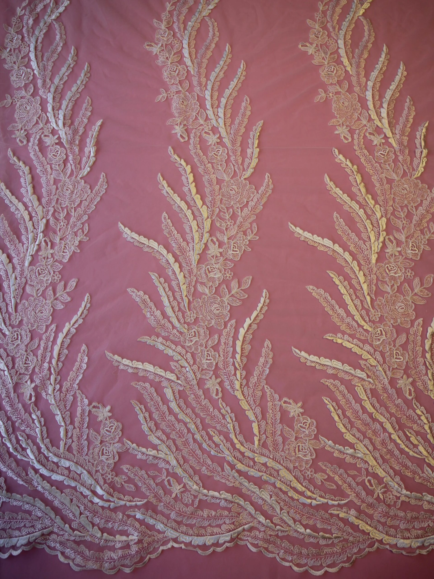 Ivory Embroidered Lace - Willow 4 Ivory Embroidered Lace - Willow - Image 4