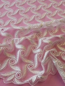 Ivory Embroidered Lace - Clarence -Bridal Fabric Shop ivory embroidery lace clarice close up