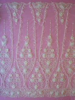 Ivory Beaded Lace - Faye -Bridal Fabric Shop ivory feather lace faye full width