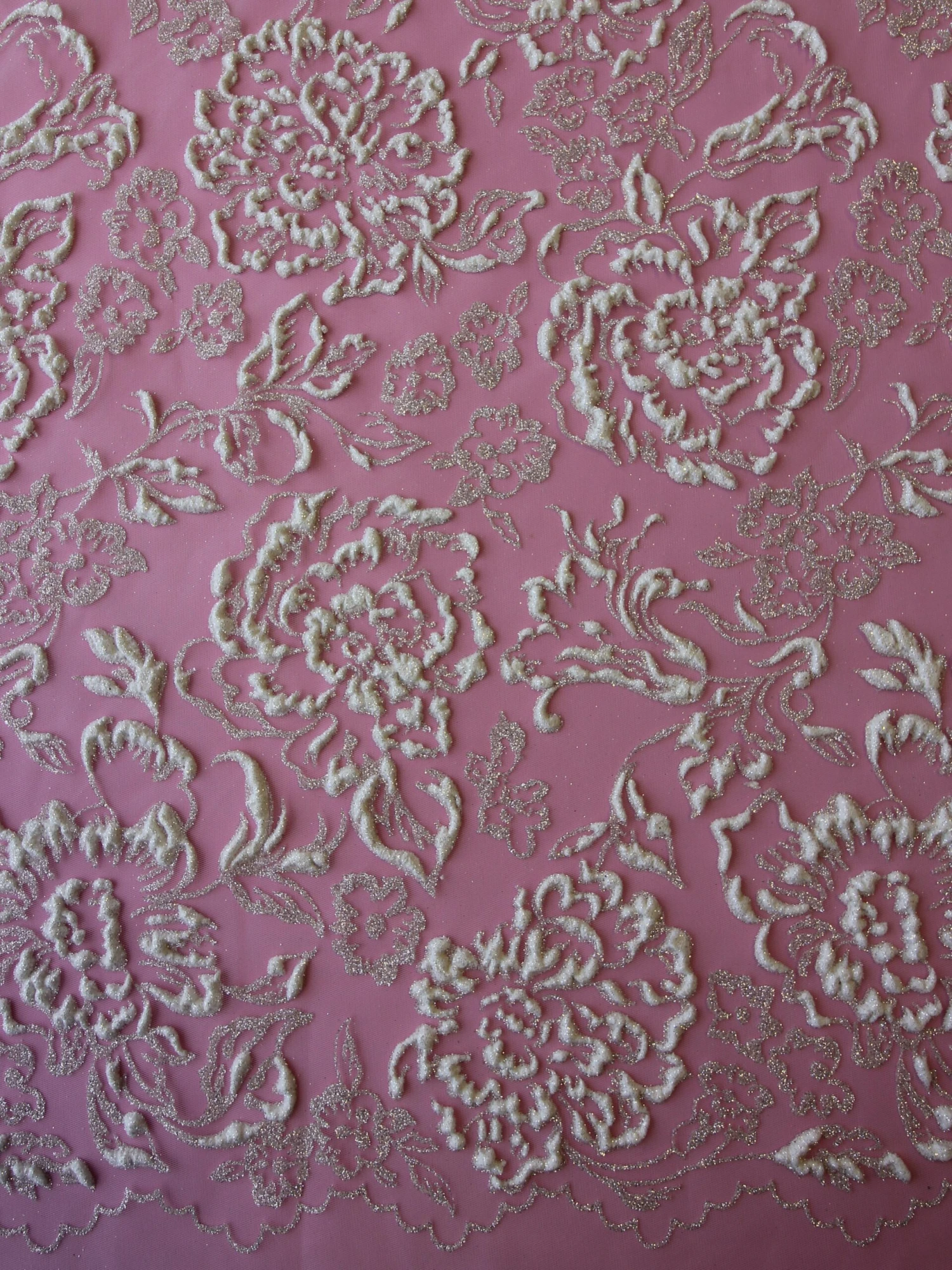 Ivory Glitter 3D Lace - Aileen 3 Ivory Glitter 3D Lace - Aileen - Image 3