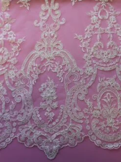 Ivory Beaded Lace - Bella -Bridal Fabric Shop ivory lace bella 2