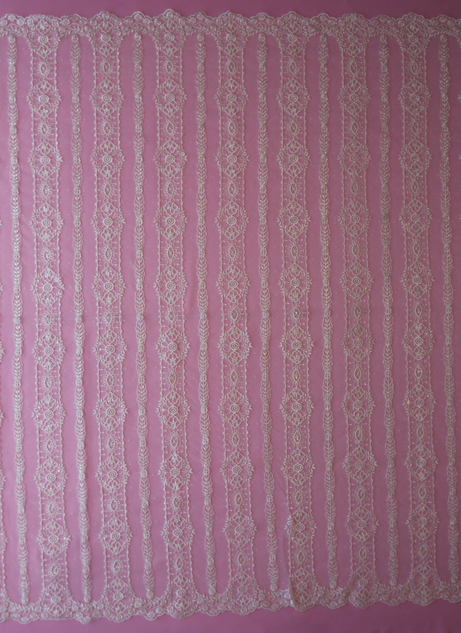 Ivory Sequinned Lace - Amber 5 Ivory Sequinned Lace - Amber - Image 5