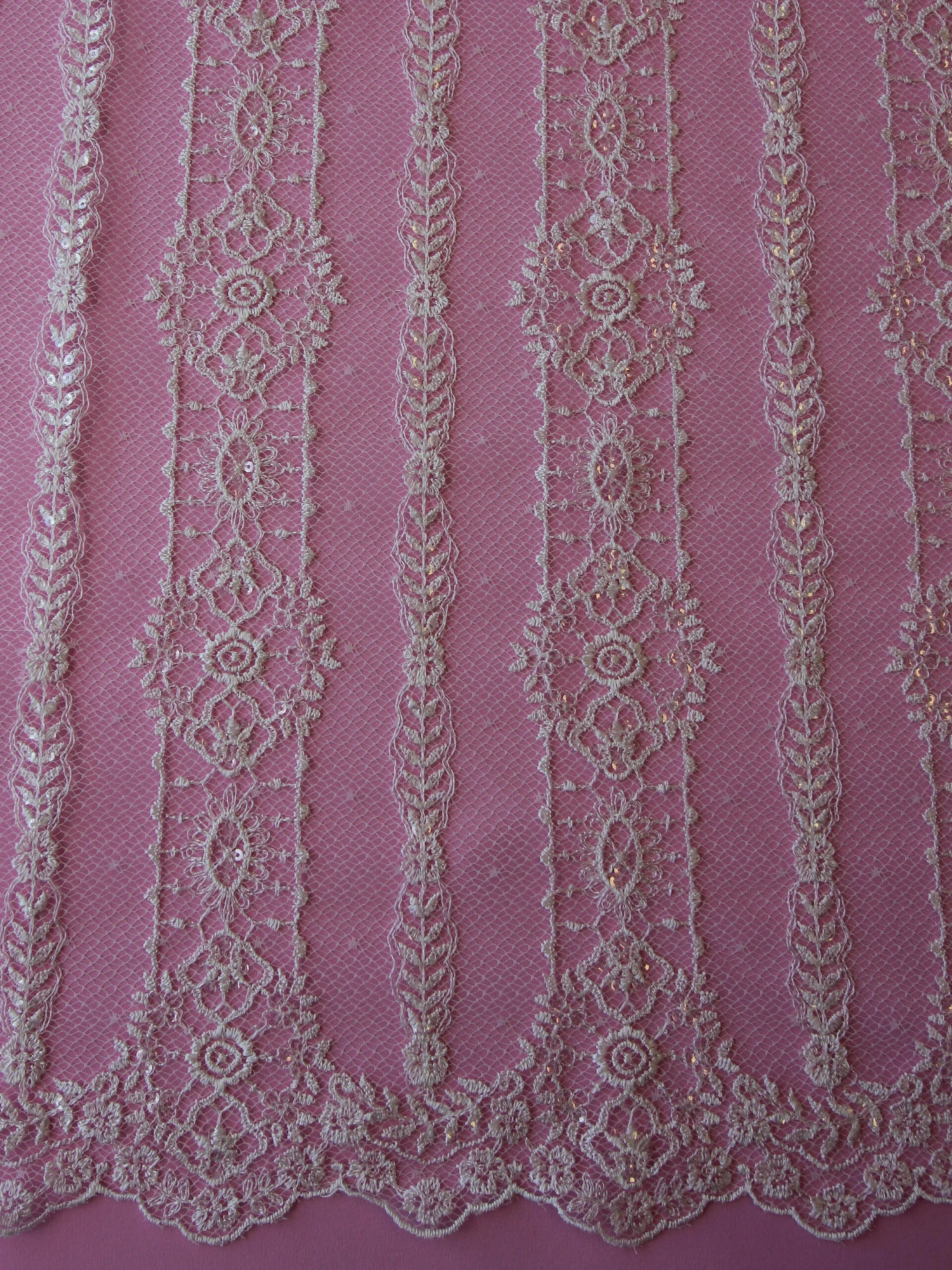 Ivory Sequinned Lace - Amber 4 Ivory Sequinned Lace - Amber - Image 4