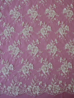 Ivory Beaded Lace - Monica -Bridal Fabric Shop ivory sequinned lace monica