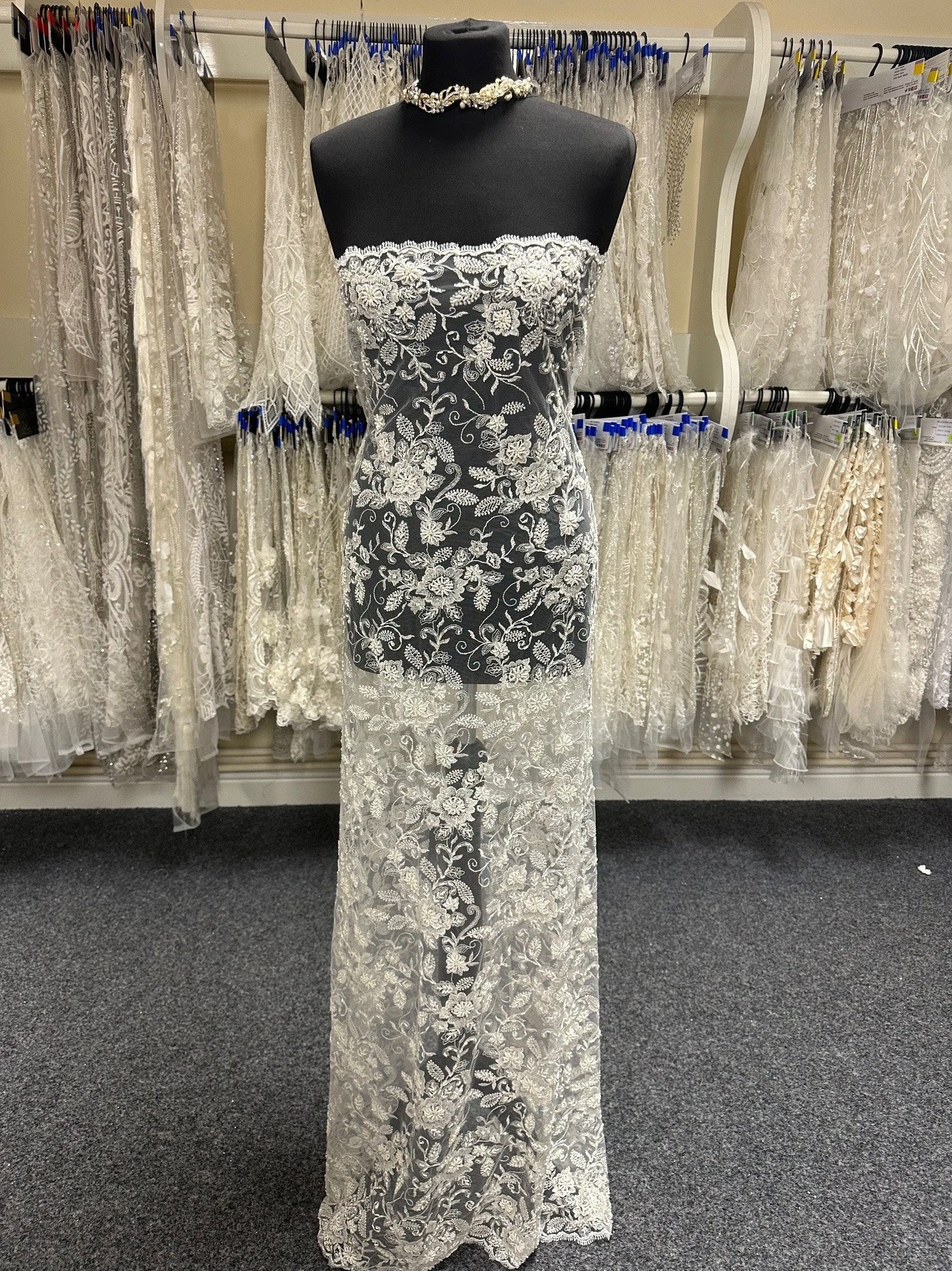 Ivory Beaded Lace - Halle 1 Ivory Beaded Lace - Halle