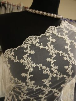 Champagne French Embroidered Lace - Larissa 8 Champagne French Embroidered Lace - Larissa -Bridal Fabric Shop ivorybridallace larissa