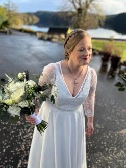 Ivory Embroidered Lace - Rocia -Bridal Fabric Shop ivoryweddingdresswithbohoembroideryrocia