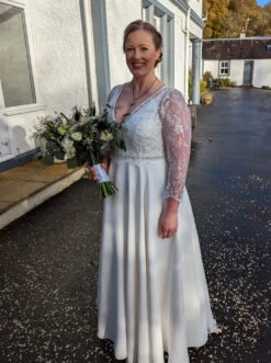 Ivory Embroidered Lace - Rocia -Bridal Fabric Shop ivoryweddingdresswithbohoembroideryrocia2