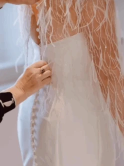 Ivory Feather Lace - Azzurra -Bridal Fabric Shop ivoryweddingfeatherlaceazzurra1