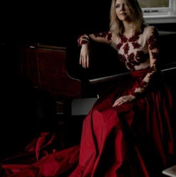 Wine Corded Lace - Janis -Bridal Fabric Shop janis wine dress1