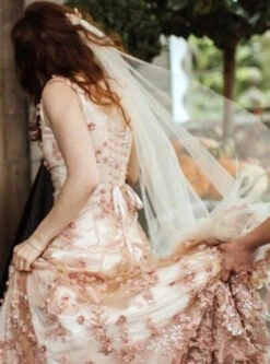 Antique Rose Beaded Lace - Drew -Bridal Fabric Shop lorna in drew antique rose lace dress1 copy