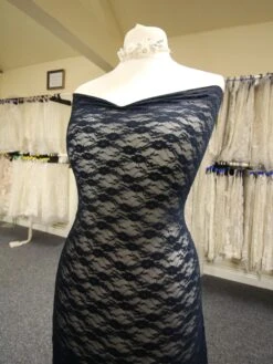 Midnight Blue Stretch Lace - Yvonne 6 Midnight Blue Stretch Lace - Yvonne -Bridal Fabric Shop midnightlace Yvonne2