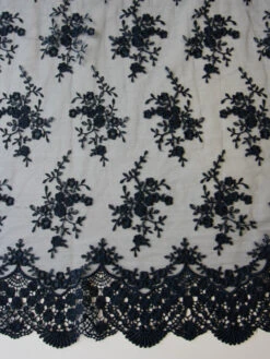 Navy Embroidered Lace - Kirsty -Bridal Fabric Shop navy embroidered lace kirsty