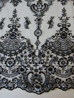 Navy Sequin Lace - Ruby -Bridal Fabric Shop navy lace ruby