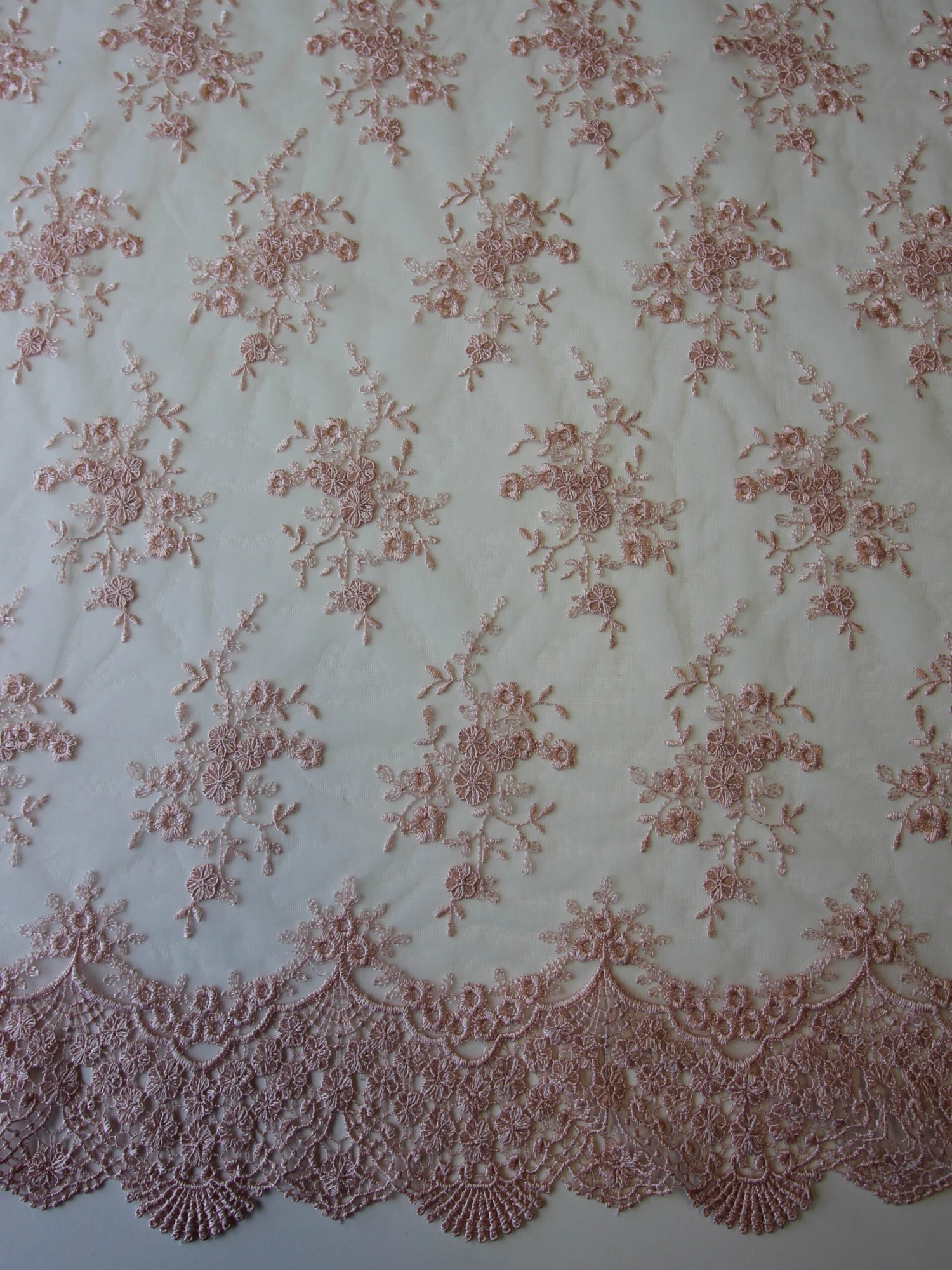 Peach Embroidered Lace - Kirsty 4 Peach Embroidered Lace - Kirsty - Image 4