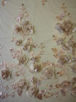 Pink 3D Lace - Rebecca -Bridal Fabric Shop pink 3d lace rebecca