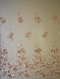 Pink 3D Lace - Rebecca -Bridal Fabric Shop pink 3d lace rebecca full width
