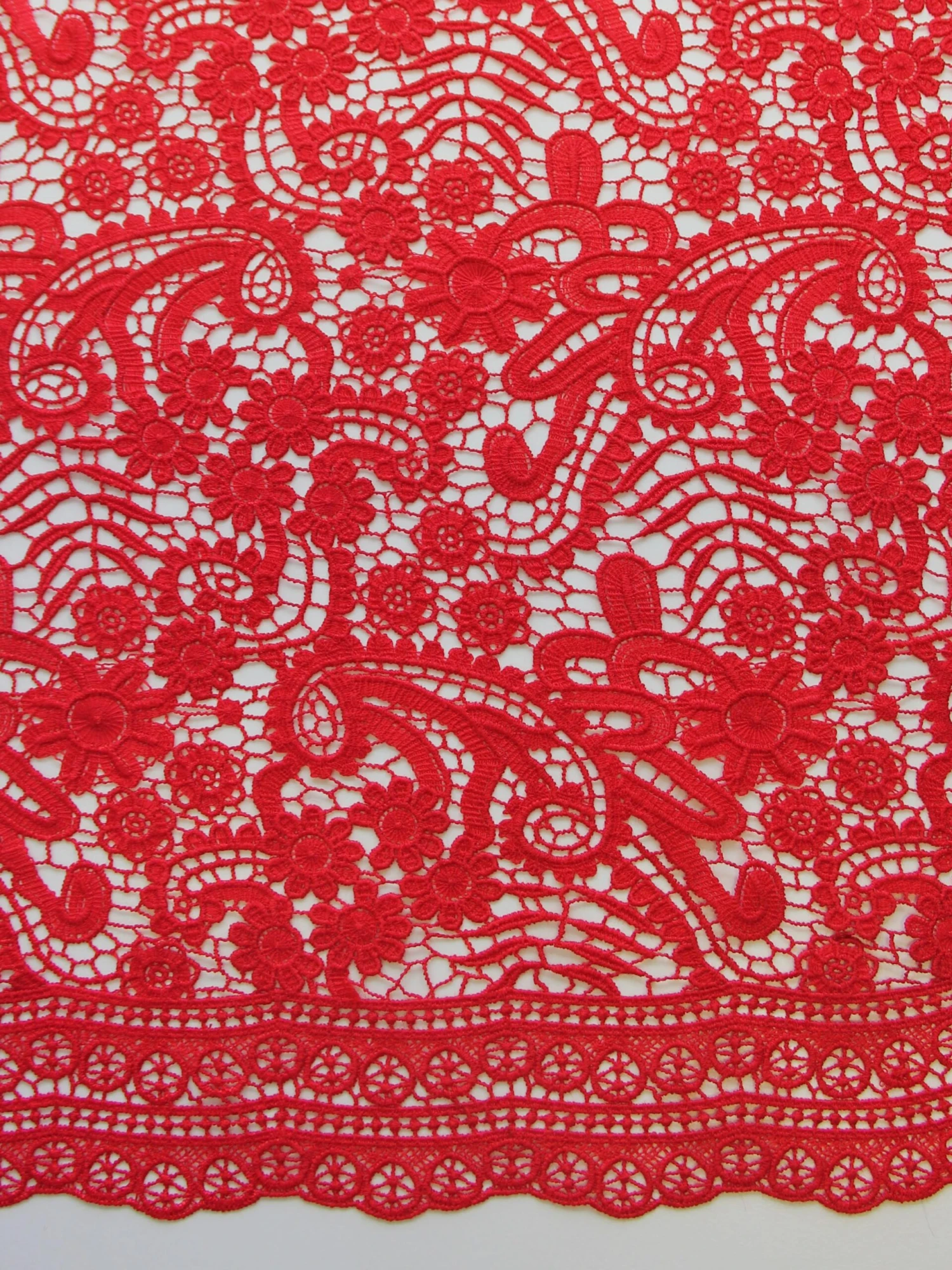 Red Guipure Lace - Finola 2 Red Guipure Lace - Finola - Image 2