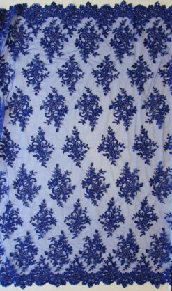 Royal Blue Beaded Lace - Kady -Bridal Fabric Shop royal beaded lace kady full width