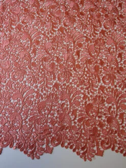 Salmon Pink Guipure Lace - Theresa -Bridal Fabric Shop salmon guipure lace theresa d894f720 c311 47a0 92a1 591b91d2e3b3