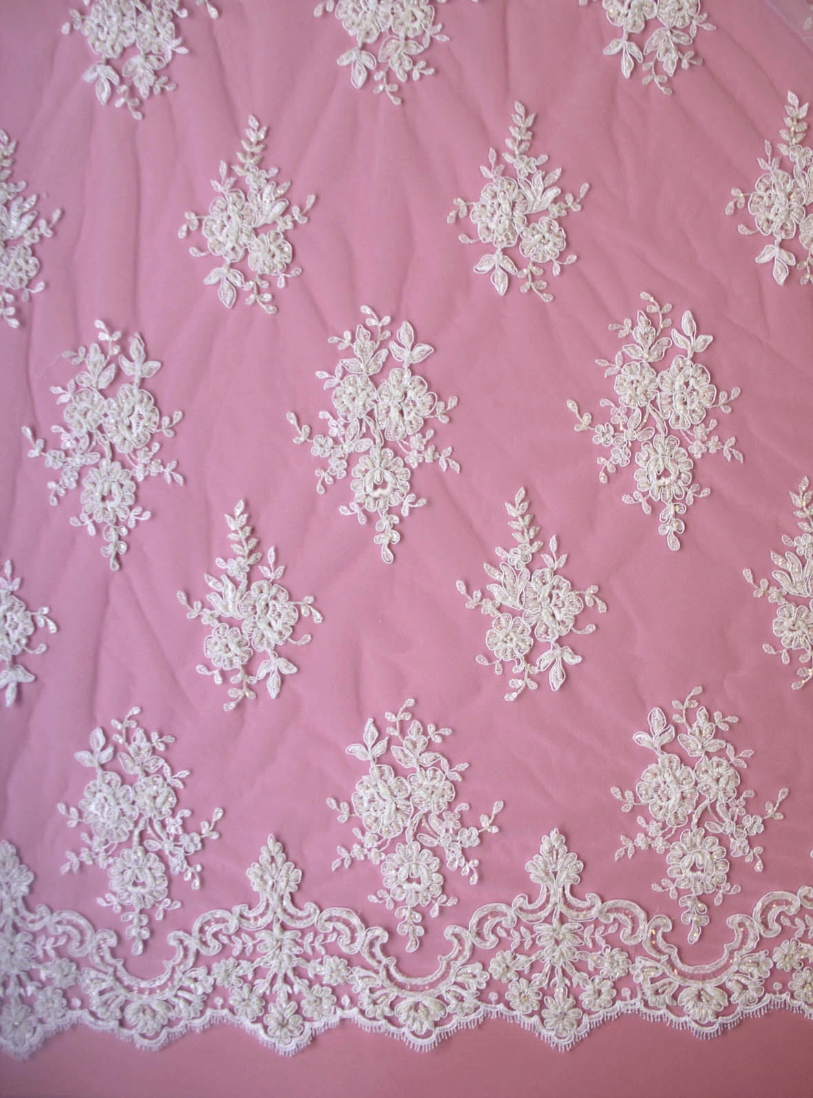 White Beaded Lace - Sophia 4 White Beaded Lace - Sophia - Image 4