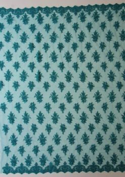 Teal Corded Lace - Janis -Bridal Fabric Shop teal embroidered lace janis full width