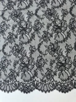 Black Chantilly Lace - Rolande 10 Black Chantilly Lace - Rolande -Bridal Fabric Shop ty