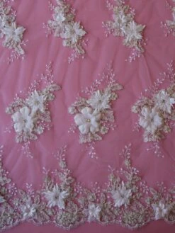 White Flower Lace - Naomi 17 White Flower Lace - Naomi -Bridal Fabric Shop white 3d lace naomi