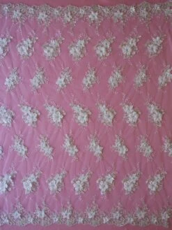 White Flower Lace - Naomi 18 White Flower Lace - Naomi -Bridal Fabric Shop white 3d lace naomi full width