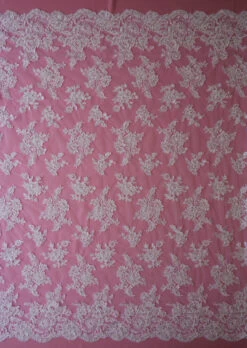 White Beaded Lace - Victoria -Bridal Fabric Shop white beaded and corded lace victoria full width