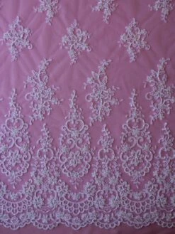 White Beaded Lace - Alexandra 11 White Beaded Lace - Alexandra -Bridal Fabric Shop white beaded lace alexandra