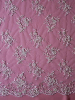 White Beaded Lace - Chloe -Bridal Fabric Shop white beaded lace chloe 2