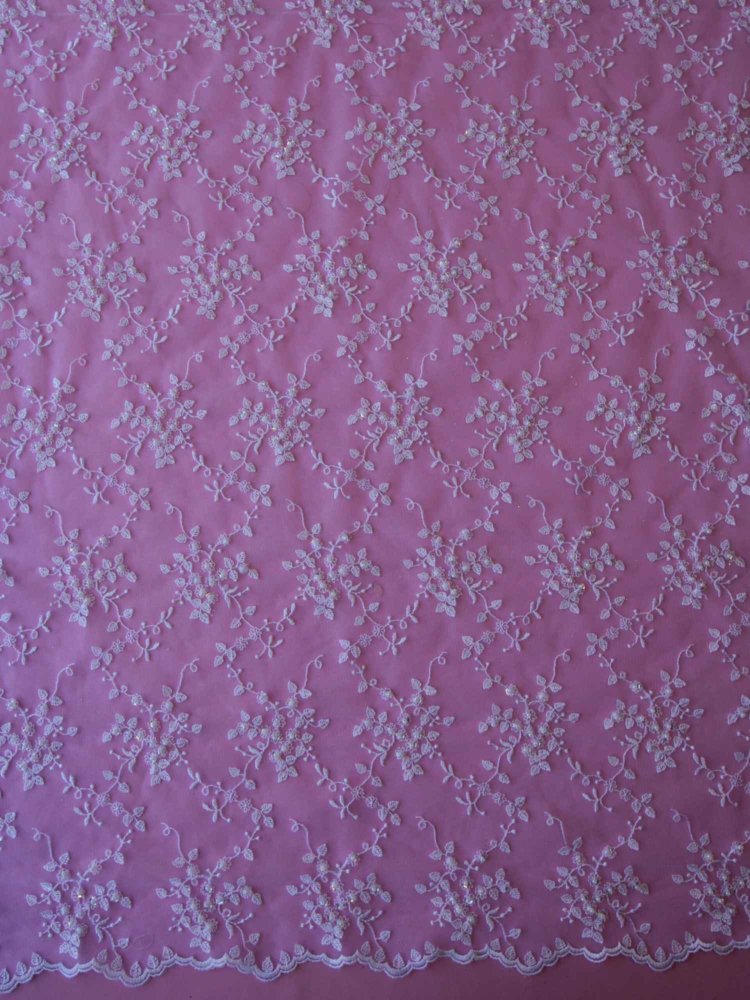 White Beaded Lace - Fearne 5 White Beaded Lace - Fearne - Image 5