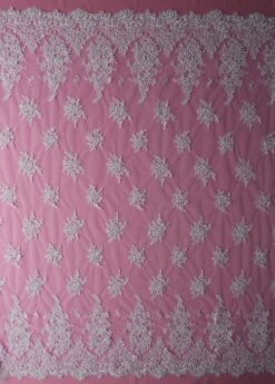 White Corded Lace - Belinda -Bridal Fabric Shop white corded lace belinda full width