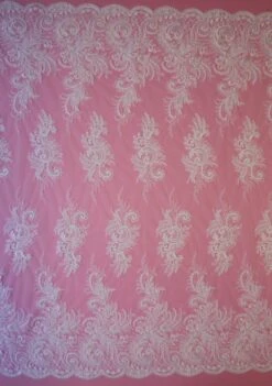 White Corded Lace - Boh -Bridal Fabric Shop white corded lace boh full width