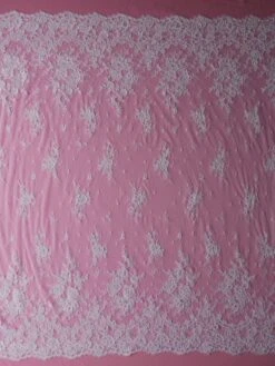 White Corded Lace - Eloise 12 White Corded Lace - Eloise -Bridal Fabric Shop white corded lace eloise full width