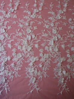 White Embroidered 3D Lace - Abiona 25 White Embroidered 3D Lace - Abiona -Bridal Fabric Shop white embroidered lace abiona