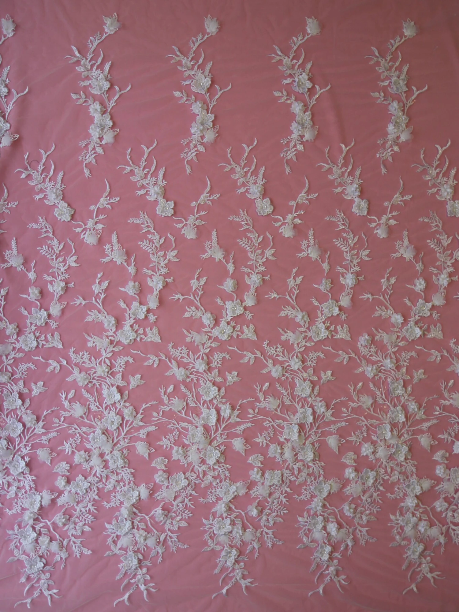 White Embroidered 3D Lace - Abiona 3 White Embroidered 3D Lace - Abiona - Image 3