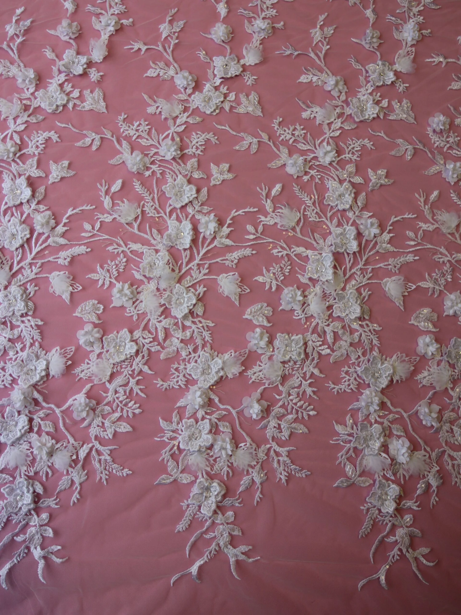 White Embroidered 3D Lace - Abiona 11 White Embroidered 3D Lace - Abiona - Image 11